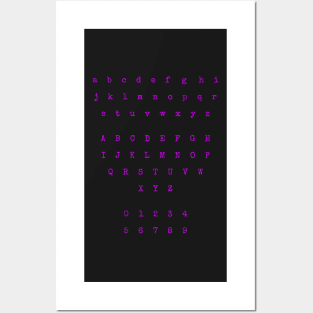 Pink Typewriter Letters and Numbers Posters and Art